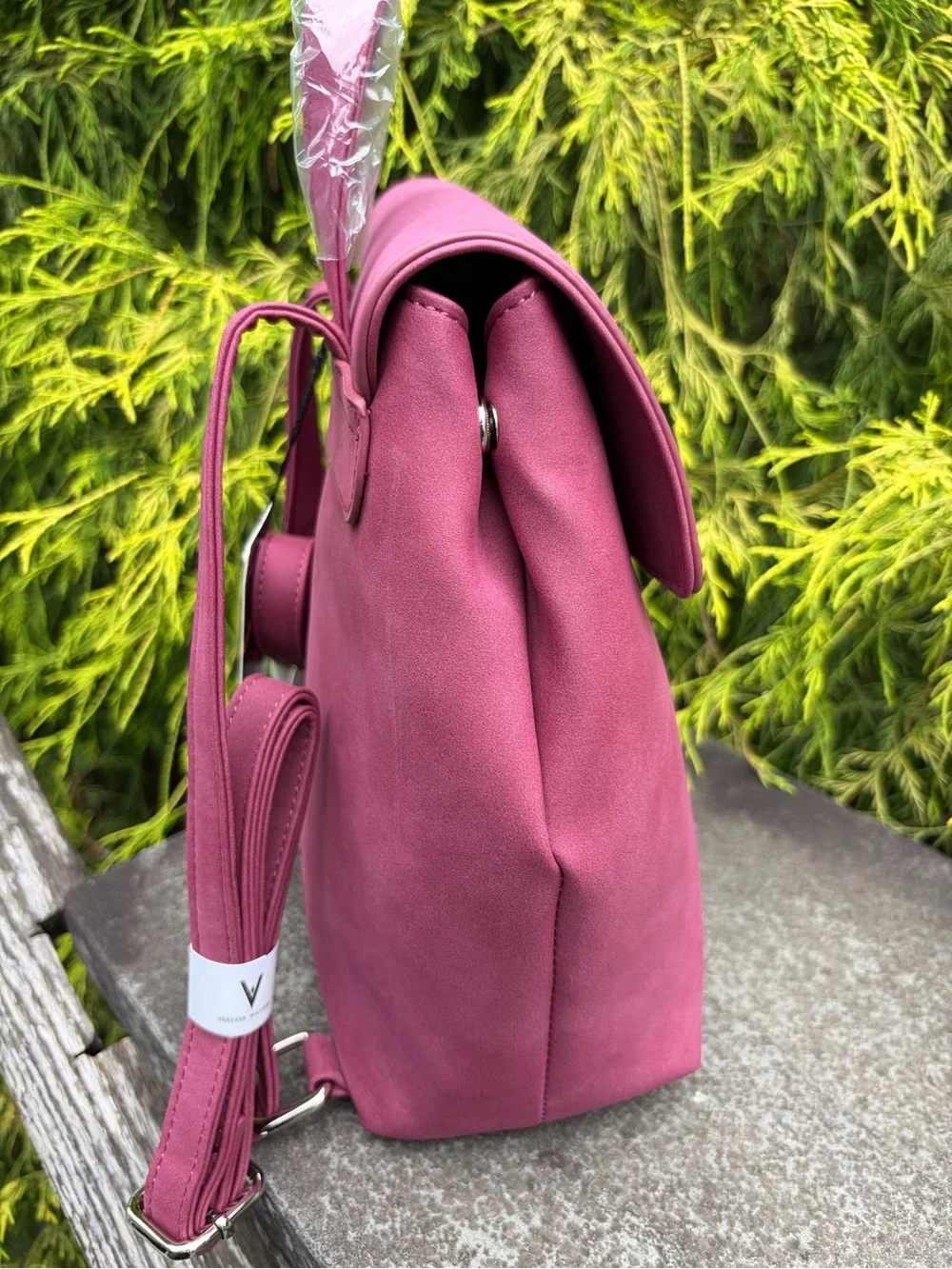 Vanessa Williams Merlot Mini Backpack NWT + Floral Boot Earrings